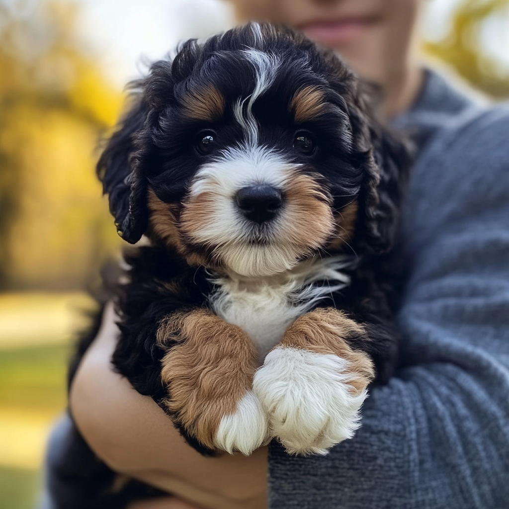 Bernedoodle Being Held